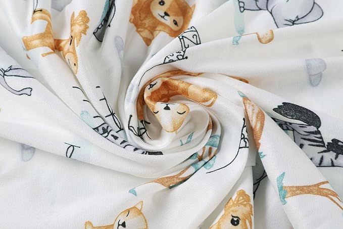 Onacosht Stretchy Bassinet Sheets 33" x 19" Compatible with Mika Micky, KoolaBaby (3 in 1), BabyBond, HARPPA and RICUTON Bedside Bassinet, 3 Pack for Baby Boy and Girl, Unisex Cute Animal Printing