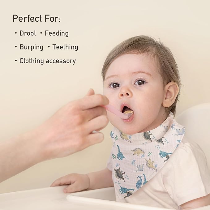CIVARUA KIDS Muslin Baby Bibs 8 Pack, Baby Bandana Drool Bib for Drooling and Teething, Cotton Soft Absorbent for Girls Boys