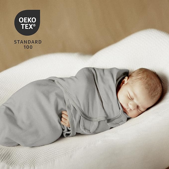 GLLQUEN BABY Organic Swaddle Sleep Sacks for Newborn - Baby Swaddles 0-3 Months, 3-Pack Newborn Swaddling Sack, Gray Stripe & Animal World, Baby Swaddle Blanket Wrap (Small/Medium)