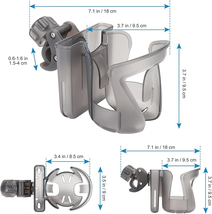 Accmor 2-in-1 Walker Cup Holder with Phone Holder, Wheelchair Cup Holder, Rollator Cup Holder, Cup Phone Holder for Walker, Wheelchair, Rollator, Mobility Scooter