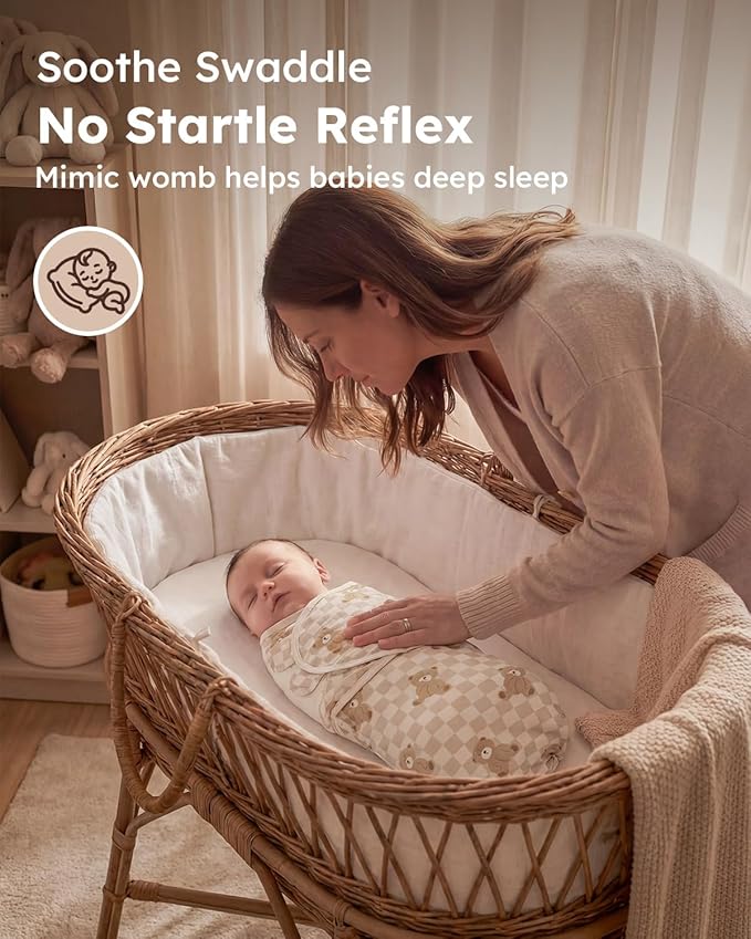 Yoofoss Baby Swaddles for Newborns 100% Organic Cotton, Adjustable Swaddle 0-3 Months 2 Zippers Newborn Swaddle Sack, Breathable Soft Durable