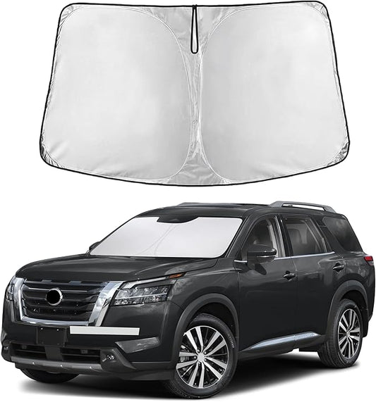 Econour Windshield Sunshade for Nissan Pathfinder 2022-2024 2025 2026, Sun Visor for Front Windshield & Window Sun Shade Cover, UV Heat Blocker & Protector, Car Accessories