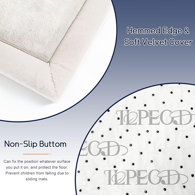 Baby Play Mat for Floor Tummy Time Mat Nursery Rug Muscle Mat Area Rug Playroom Rug Tatami Mat 50 * 50" Memory Foam 1.3" Thick Crawling Mat for Babies,Toddlers, Infants, (Cream)