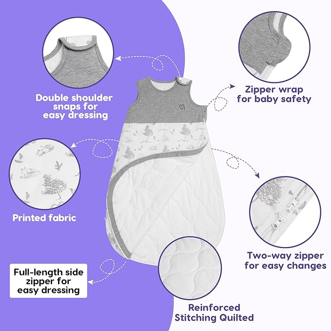 Aomloge PuppyNap Sleep Sack 18-24 Months, 1.5 Tog Wearable Blanket Baby fits Newborns and Infants, Toddler Sleep Sack with 2-Way Zipper