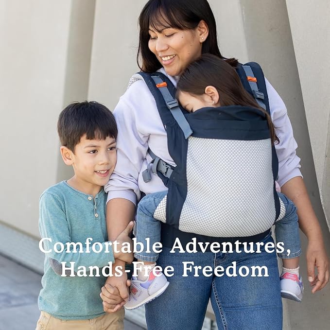 Beco Toddler Carrier (20-60 lbs) with Extra Wide Seat, 100% Cotton - Front-Carry & Backpack Style - Lightweight & Ergonomic Sling Carrier for Children from 18months - Navy