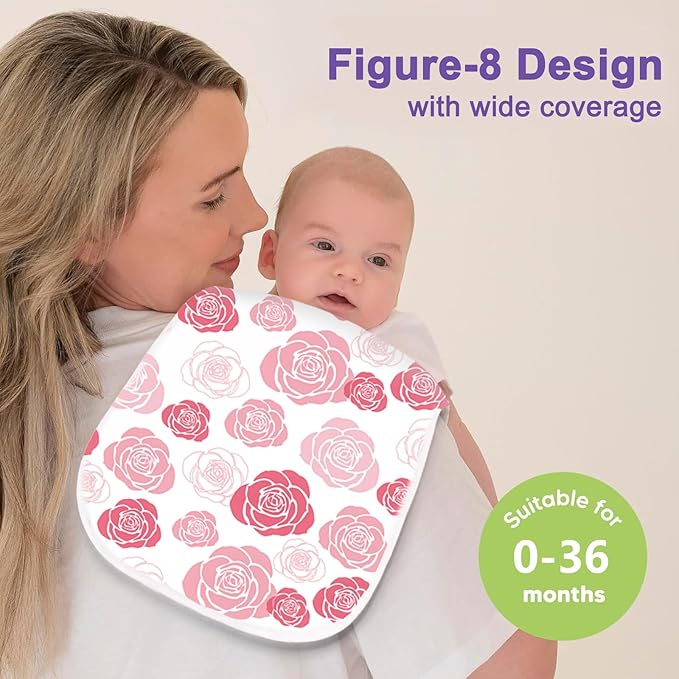 Benoxine 10-Pack Burp Cloths for Baby Boys and Girls - Organic Baby Burp Cloth,Baby Washcloths, Burp Rags, Large Neutral Burp Clothes for Newborn