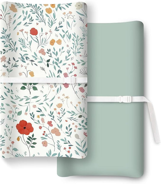 TotChill Extra Stretchy Changing Pad Cover, Ultra Soft Premium Jersey Knit Changing Pad Sheets, Unisex for Boys Girls, Fits All Standard Changing Tables/Dresser Tops - 2 Pack