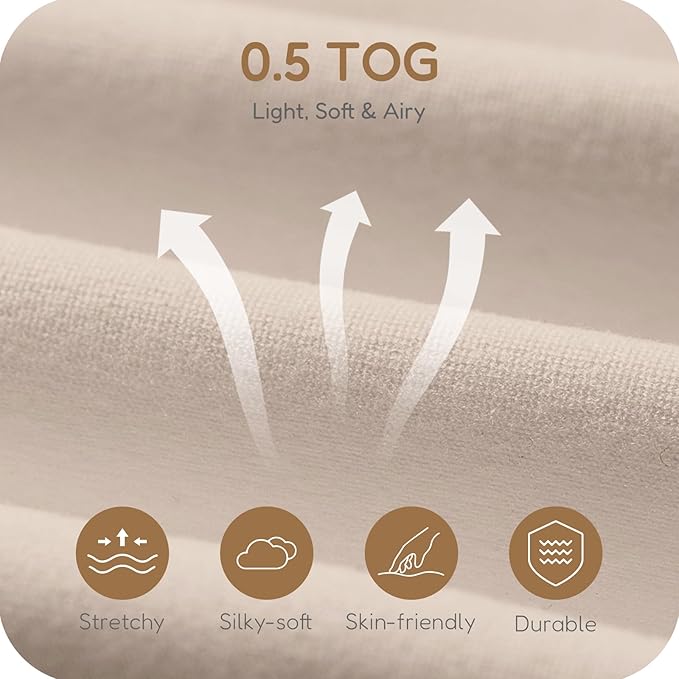 TOTCHILL Baby Sleep Sack 0.5 TOG, Lightweight Breathable Wearable Blanket with Zipper, 0-3-6-12-24M-4T, 3-Pack