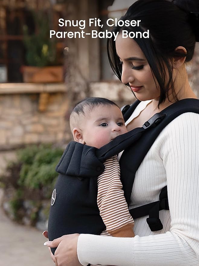 GROWNSY Baby Carrier, One-Click Release Clasp for Easy to Wear, Cozy Wraps Carrier Newborn to Toddler with Head Support(7-44lbs), Ergonomic & Lightweight for Infant to Toddler, Black