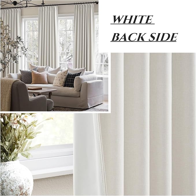 Birch 54 Inches Length Small Darkening Curtains for Kids/Boys/Teens Rooms/Bedroom 2 Panels Set, Pinch Pleated Warm Ivory Thermal Short Blackout Drapes Butter Cream Window Burg Cute Decor (40"Wx54"L)