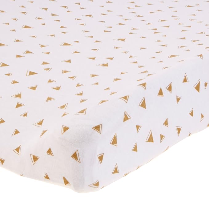 American Baby Company 2 Pack Printed 100% Cotton Knit Fitted Contoured Changing Table Pad Cover - Compatible with Mika Micky Bassinet, Taupe Feathers and Triangles, for Boys and Girls