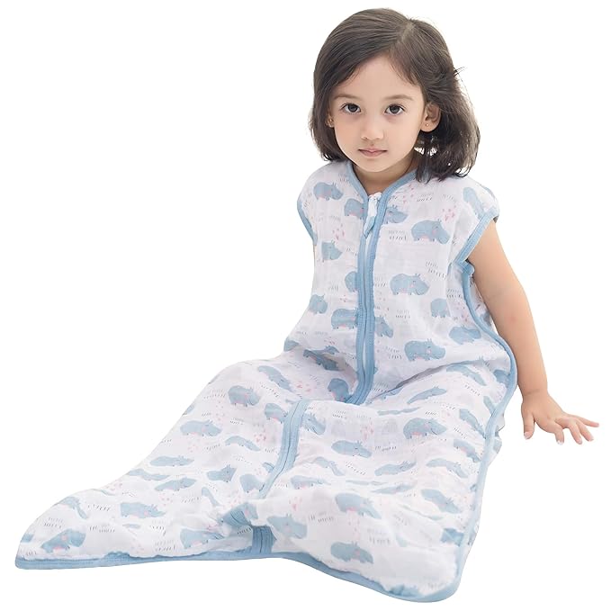 TADO MUSLIN Baby Sleep Sack 0-6 Months Wearable Blanket for Babies 100% Organic Cotton 2-Way Zipper YKK 0.5 TOG Toddler Sleeping Sacks