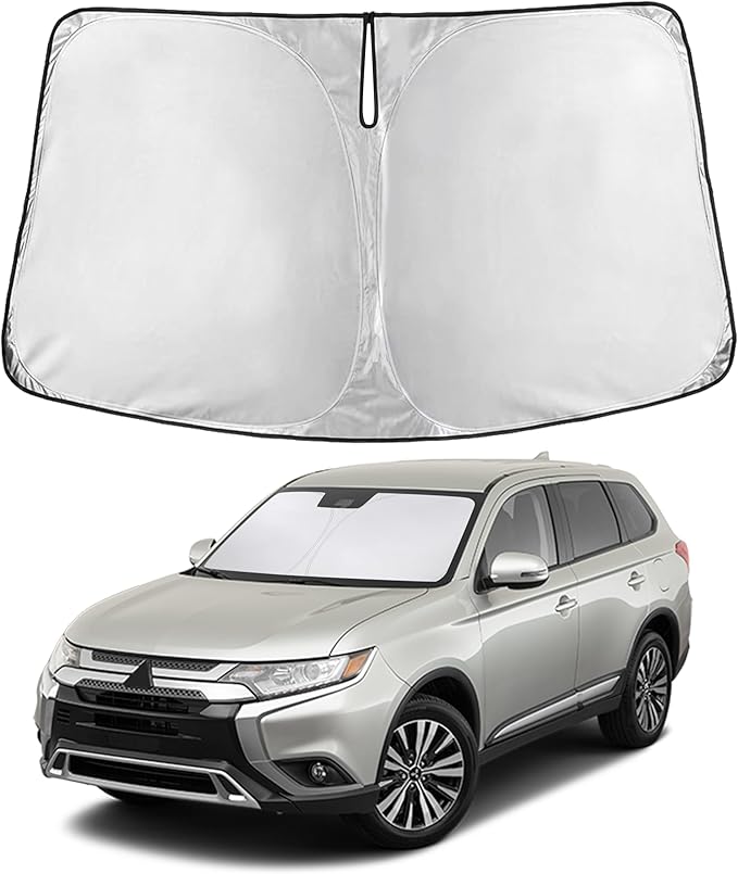 Econour Windshield Sunshade for Mitsubishi Outlander 2013-2019 2020 2021, Sun Visor for Front Windshield & Window Sun Shade Cover, UV Heat Blocker & Protector, Car Accessories