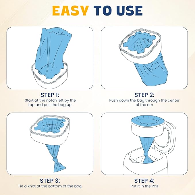 Diaper Pail Refill Bags,7-Layer Odor Prevention Technology,Thickened Design - Hold up to 810 Newborn-Sized Diaper Pail Bags- Pack of 4