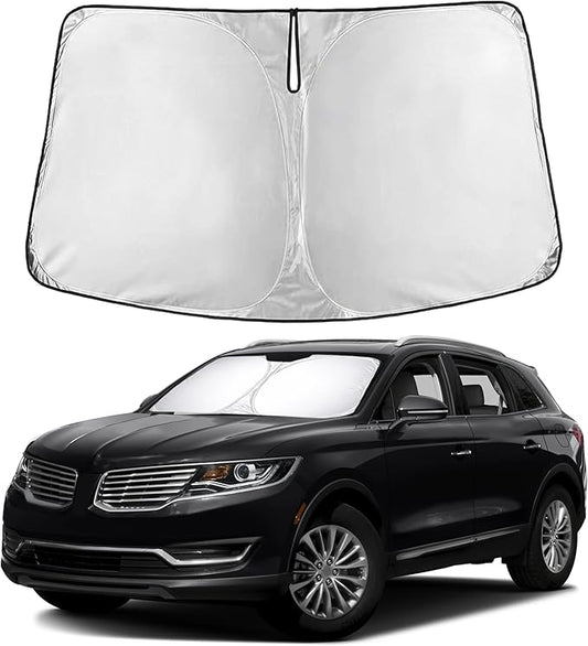 EcoNour Windshield Sunshade for Lincoln MKX 2016–2021 | Custom Fit Front Window Sun Shade | Blocks Harmful UV Rays & Reduces Heat | Foldable Sun Visor with Storage Pouch