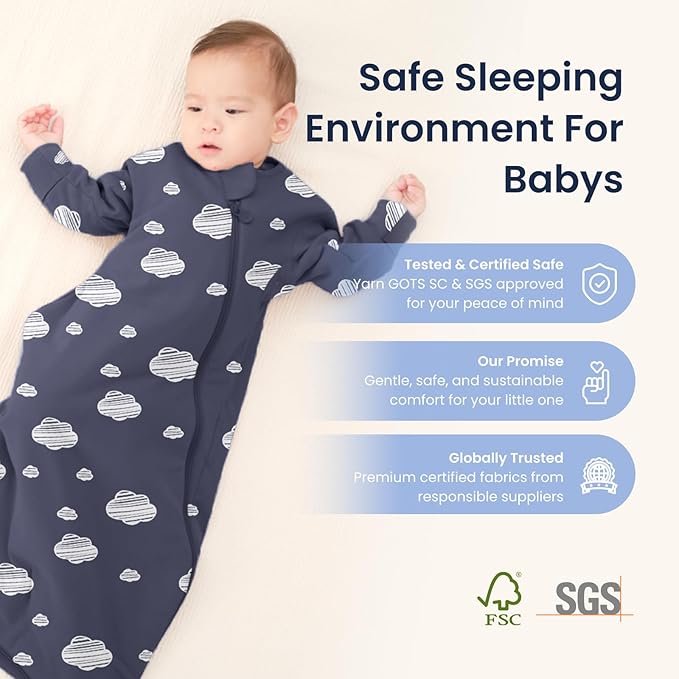 Unisex Sleeping Bag for Babies and Toddlers 3.5 Tog Sleep Sack, Baby Sleep Sack, One piece with sleeves, Gifts for Baby