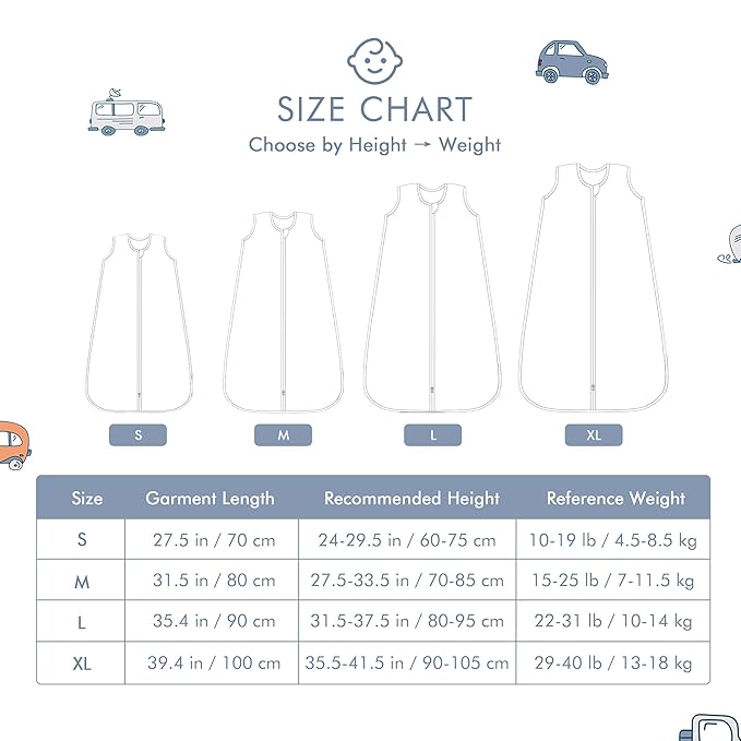 TADO MUSLIN Baby Sleep Sack 2-4 T Baby Wearable Blanket 100% Organic Cotton 0.5 TOG Toddler Sleep Sacks 2- Way Zipper Soft 4 Layers Muslin 2T 3T 4T Car