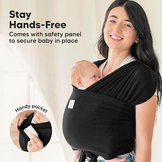 KeaBabies Baby Wrap Carrier Ring Sling - Easy to Wear, Adjustable D-Lite Baby Carrier Newborn to Toddler, Infant Carrying Shirt, Hands Free Bonding, Breathable Fabric Wearing Wrap (Stone Gray)