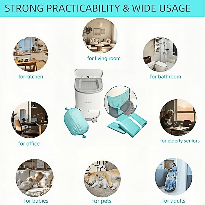 Diaper Disposal Liner Refills Bags Compatible with Janibell Akord 330 Series Adult Diaper System, Lightly Scented-4pack (Green), Diaper Disposal Liner Refills and Easy to Replace