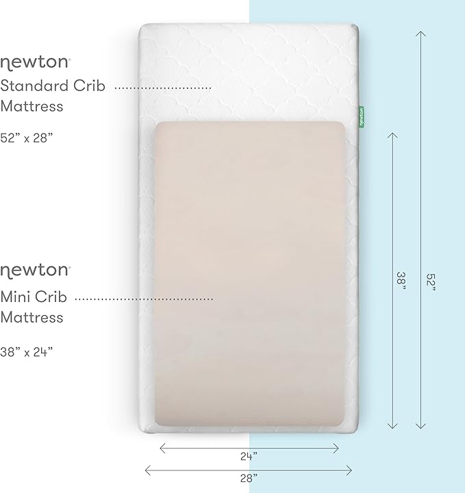 Newton Baby Fitted Mini Crib Sheets (2-Pack) | Organic Muslin Cotton, Breathable & Soft Baby Sheets, Washable Baby Mattress Sheets, Fits Mini Crib Mattresses 24" x 38", Oatmeal