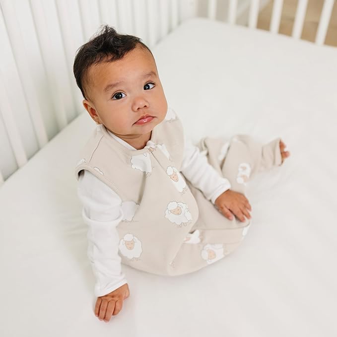 Woolino 4 Season Baby Sleep Bag with Feet Opening, Australian Merino Wool and Organic Cotton, Toddler Sleeping Bag, 3-4T, Sheep