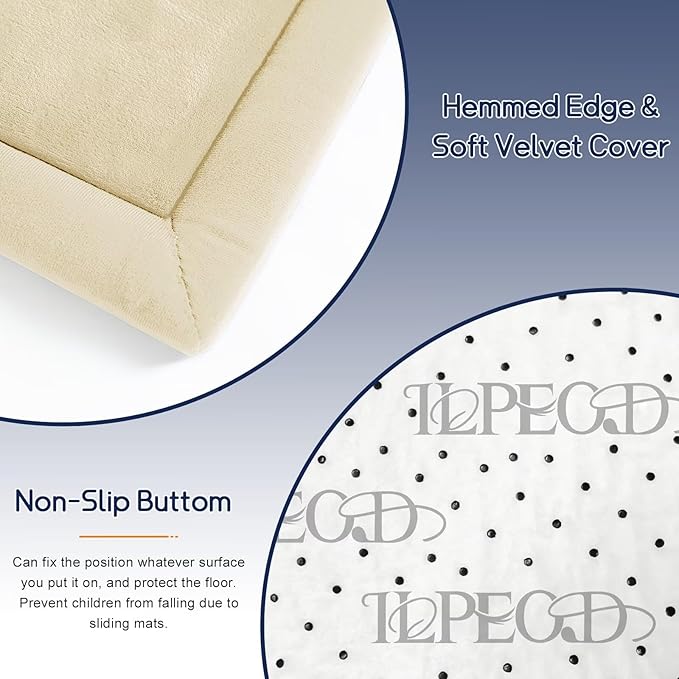 Baby Play Mat for Floor Tummy Time Mat Nursery Rug Muscle Mat Area Rug Playroom Rug Tatami Mat 79"x138" Memory Foam 1.3" Thick Crawling Mat for Babies,Toddlers (Light Beige)