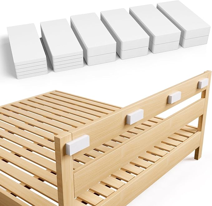 18Pcs Furniture Pads,EVA Foam Headboard Stoppers for Wall, 8Pcs (15mm Thick)+10Pcs (5mm Thick) Wall Protector, Anti-Vibration Soundproof Pads, Couch stoppers, Bed Noise Stopper, White