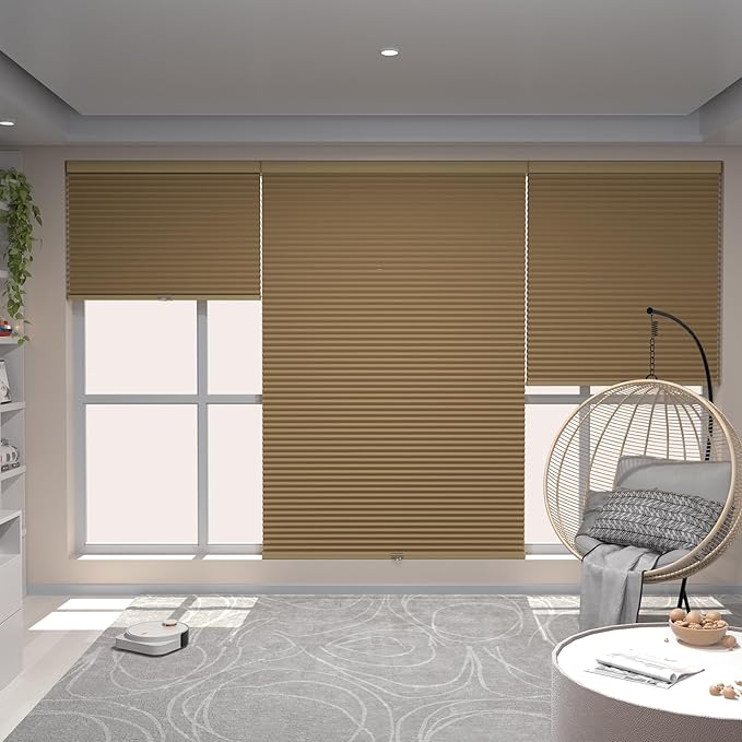 MYshade Cordless Cellular Windows Shades Blackout Blinds for Windows Easy to Install