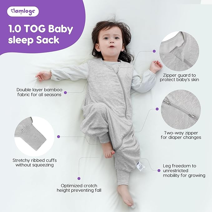 Aomloge PuppyCozy: Toddler Sleep Sack 9-48 Months, 1.0 Tog Sleep Sack with Legs, Baby Wearable Blanket