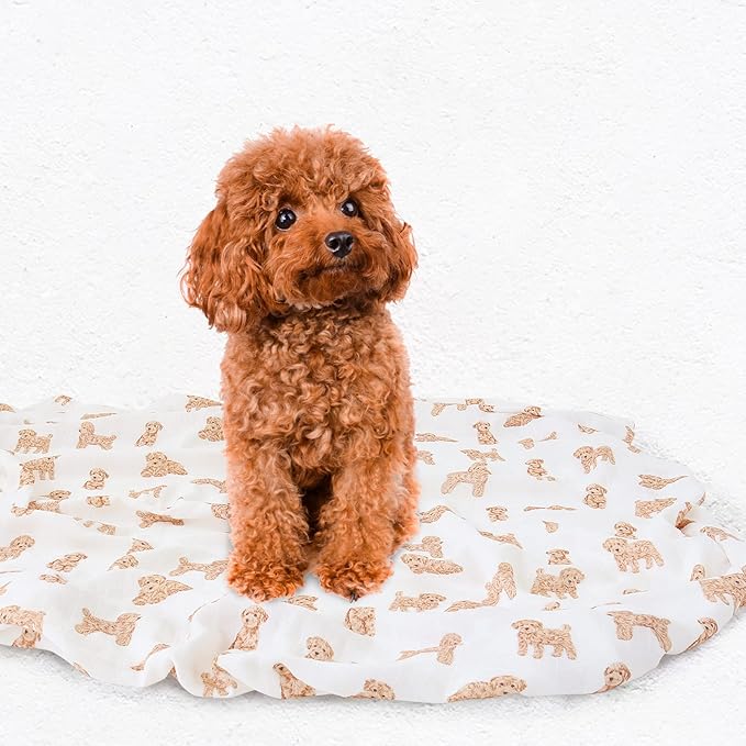 LifeTree Baby Swaddle Blankets Dog, 70% Viscose from Bamboo and 30% Cotton Muslin Swaddle Blankets Boys Girls Swaddling Wrap Receiving Blanket for Newborn, Large 47" x 47", Poodle Puppy