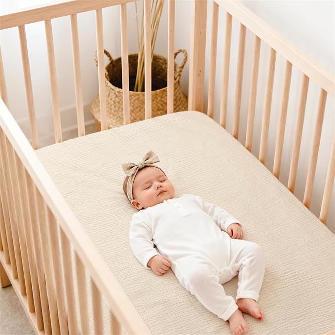 Lulu Moon Muslin Crib Sheets - Fitted Crib Mattress Sheets for Boys and Girl - 28"x 52", 2 Pack