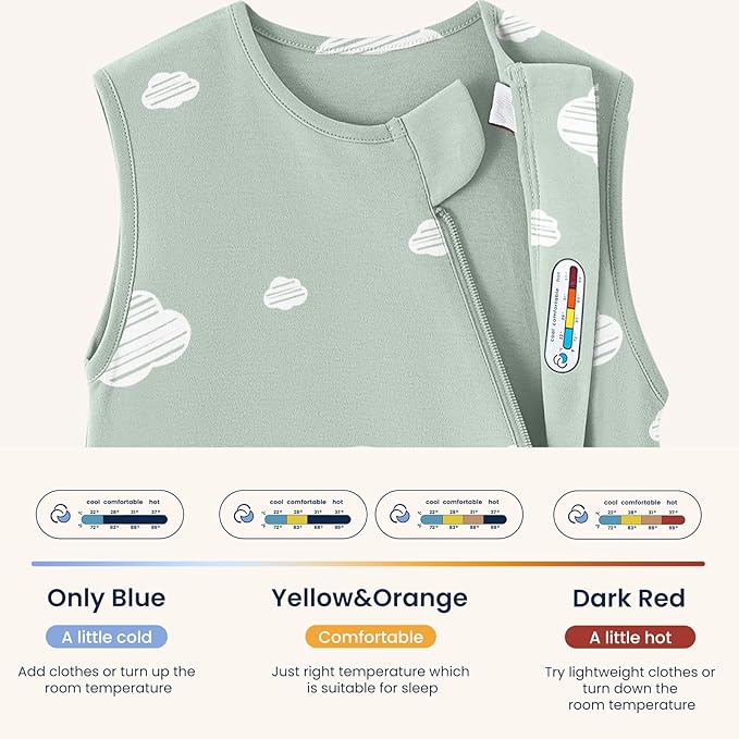 kaiya baby Unisex Sleeping Bag for Babies and Toddlers 0.5 Tog Sleep Sack 0-6 Months, Newborn Sleep Sack, Wearable Blanket Baby, One Piece Sleeveless, Gifts for Baby