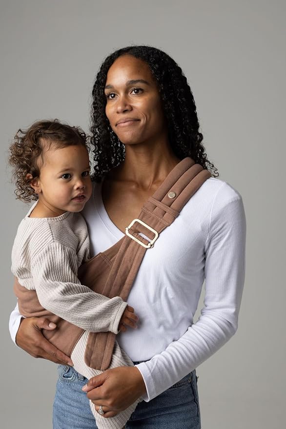 Mabē Monarch Toddler Sling Carrier – Ergonomic Hip Carry Support for Toddlers – Adjustable and Breathable Sling for Easy Up/Down & Comfortable Holding (16–45 lbs, Mocha)