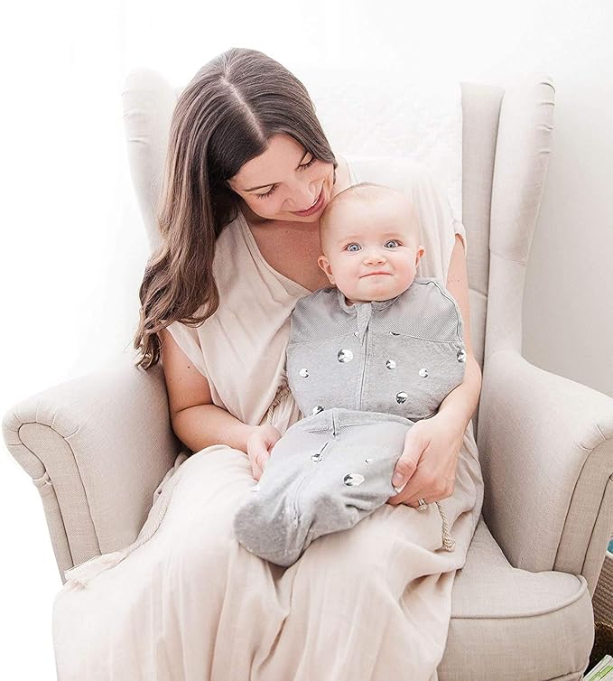 Happiest Baby Sleepea 5-Second Swaddle - 100% Organic Cotton Baby Swaddle Blanket - Doctor Designed Promotes Healthy Hip Development (Midnight Planets, Small)