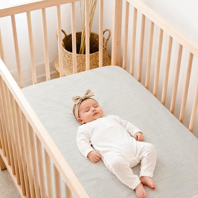 Lulu Moon Muslin Crib Sheets - Fitted Crib Mattress Sheets for Boys and Girl - 28"x 52", 2 Pack