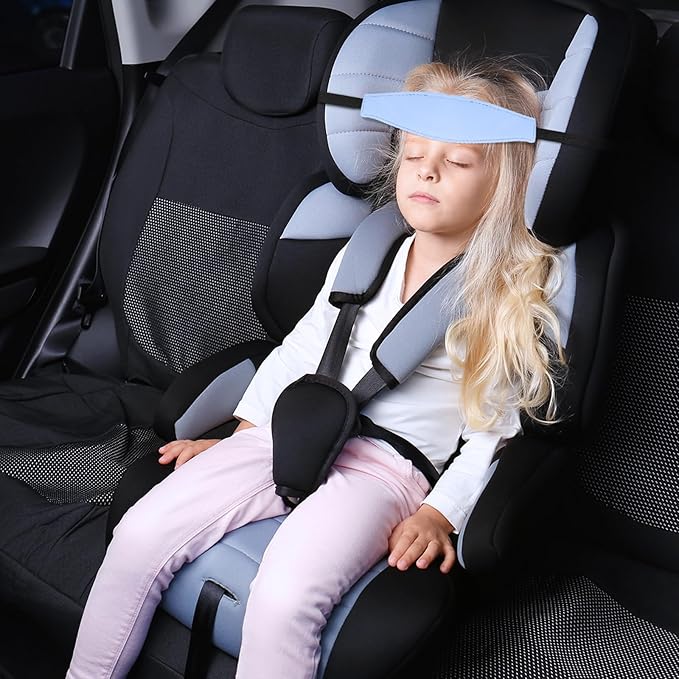 HESTYA 2 Pieces Baby Carseat Head Support Band Strap Headrest Stroller Seat Sleeping Headrest Neck Relief Head Strap Headband for Kids Children Toddler Infant(Fresh)