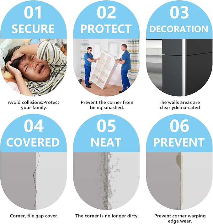 2pcs 57"L*1.42"W Aluminum Self-Adhesive Wall Corner Protectors, Wall Furniture Bumper, Safety Baby Proofing Corner Cushion Table Edge, Wide Coverage and Easy to Install - Black