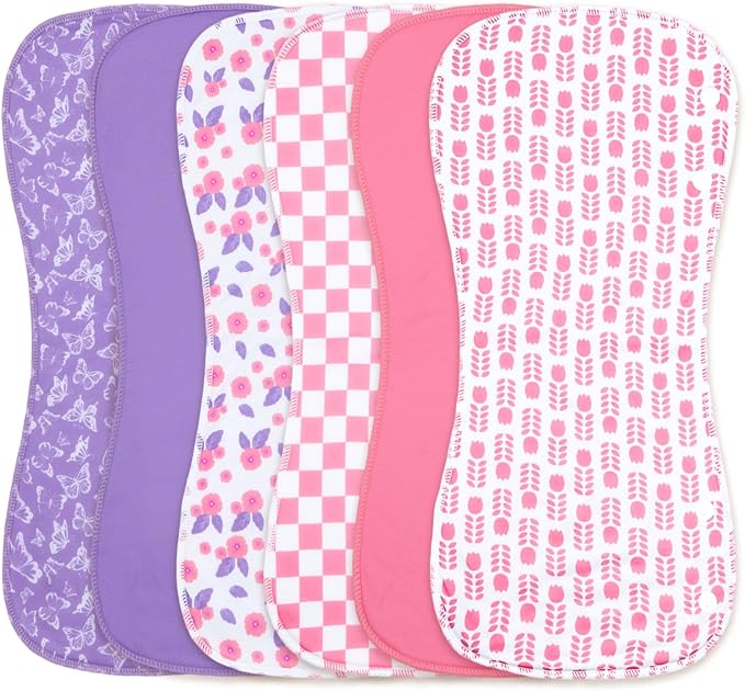 Benoxine 10-Pack Burp Cloths for Baby Boys and Girls - Organic Cotton Baby Burp Cloth,Baby Washcloths, Burp Rags, Large Neutral Burp Clothes for Newborn