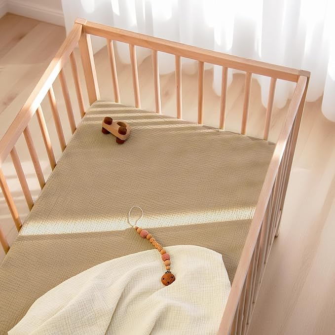Lulu Moon Muslin Crib Sheets - Fitted Crib Mattress Sheets for Boys and Girl - 28"x 52", 2 Pack