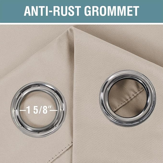 H.VERSAILTEX Blackout Patio Curtains 100 x 108 Inches for Sliding Door Extral Wide Blackout Curtain Panels Thermal Insulated Room Divider - Grommet Top, 9' Tall by 8.5' Wide - Fog