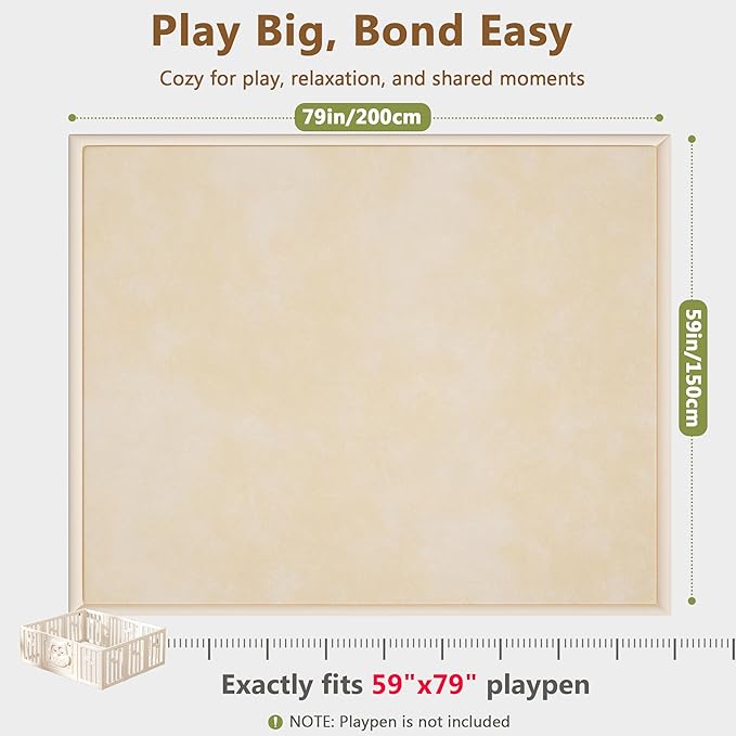 Baby Play Mat for Floor, 1.3'' Thick Memory Foam Tummy Time Mat - Super Soft Coral Velvet Nursery Rug with Non-Slip Backing, Crawling Rug for Toddlers/Infants, Yoga & Tatami Use, 59''x 79''
