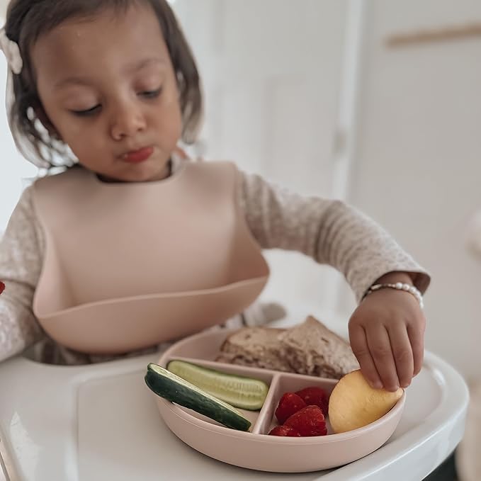 noüka Baby Feeding Bib | 100% Food-Grade Silicone | Comes With A Deep Pocket | Mess Proof & Soft | Dishwasher Friendly