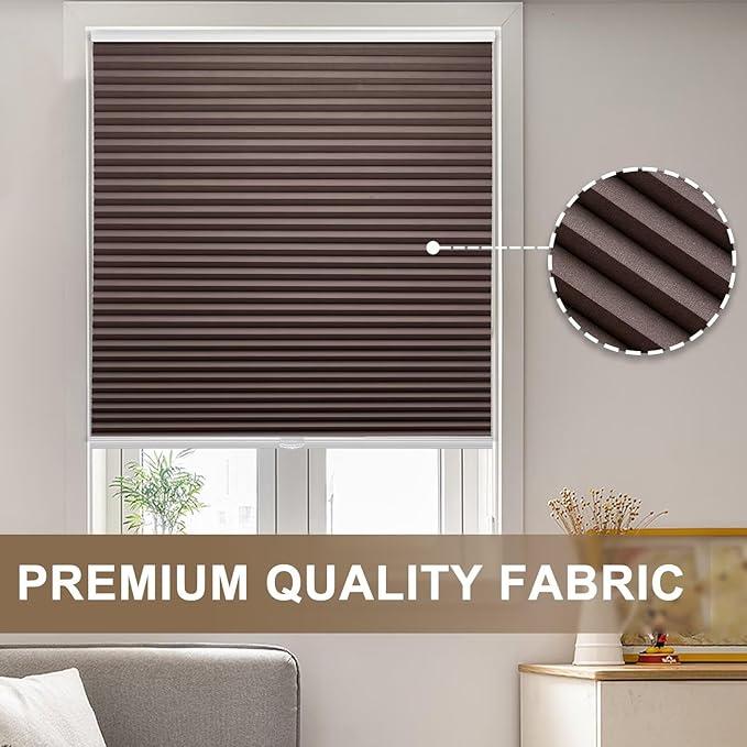 MYshade Cordless Blackout Cellular Shades, 1.5" Honeycomb Window Blinds for Bedroom & Nursery, Thermal Insulated, Noise Reducing, Privacy Shades, Inside or Outside Mount (27" W x 48" H, Taupe)