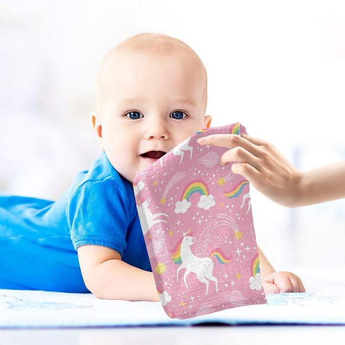 vvfelixl Baby Muslin Washcloths White Unicorn Rainbow Star Baby Burp Cloths Cotton Baby Face Towel for Newborn Infants Boys Girls Soft and Absorbent 11.8 X 11.8 in, 3 Pack