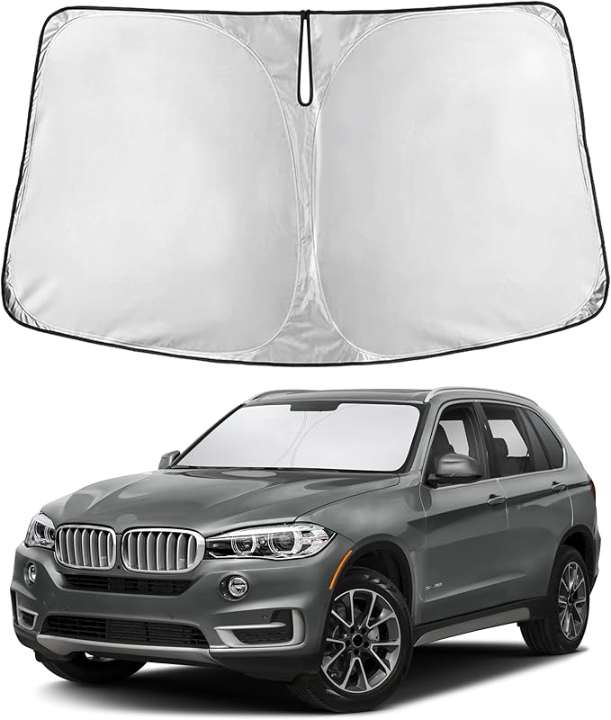 Econour Windshield Sunshade for BMW X5 2014-2016 2017 2018, Sun Visor for Front Windshield & Window Sun Shade Cover, UV Heat Blocker & Protector, Car Accessories