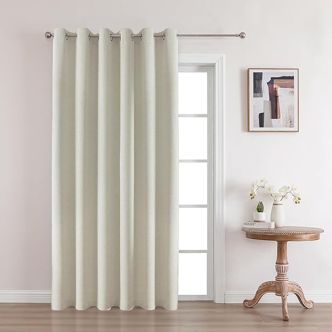 Joydeco 100% Blackout Curtains Customize for Living Room Bedroom, Light Beige Grommet Privacy Thermal Insulated Room Darkening Curtain 1 Panel (Custom Size, Color)