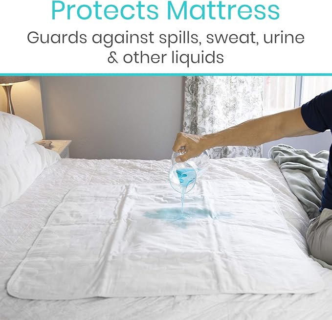 Sures Bed Pads for Incontinence Washable, Bed Wetting Protection for Adults & Elderly - Waterproof Reusable Underpads for Women, Men, Kids, Pets (34" x 52"(2 Pack))