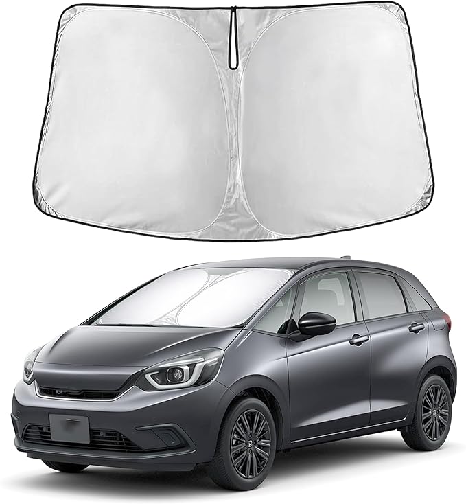 Econour Windshield Sunshade for Honda Fit 2007-2018 2019 2020, Sun Visor for Front Windshield & Window Sun Shade Cover, UV Heat Blocker & Protector, Car Accessories