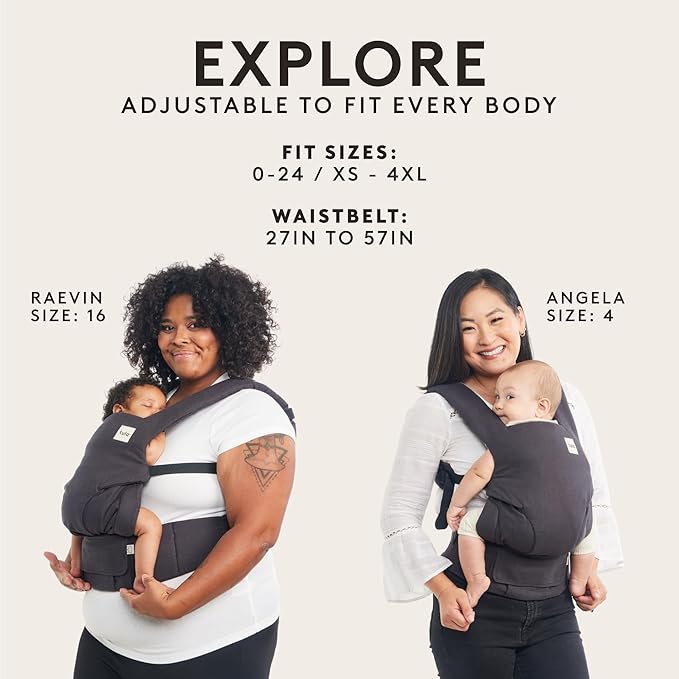 Baby Tula Explore Carriers - Breathable Baby Carrier Newborn to Toddler - Adjustable Toddler Carrier - Multiple Ergonomic Positions Front and Back - Ergonomic Fit for 7-45 lb - Linen, Dove