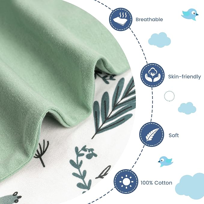ZIGJOY Baby Transitional Swaddles for Newborns: 0.5 Tog Arms Up Sleep Sack 3-6-12 Months Soft Cotton Shark Fin 2 Way Zipper